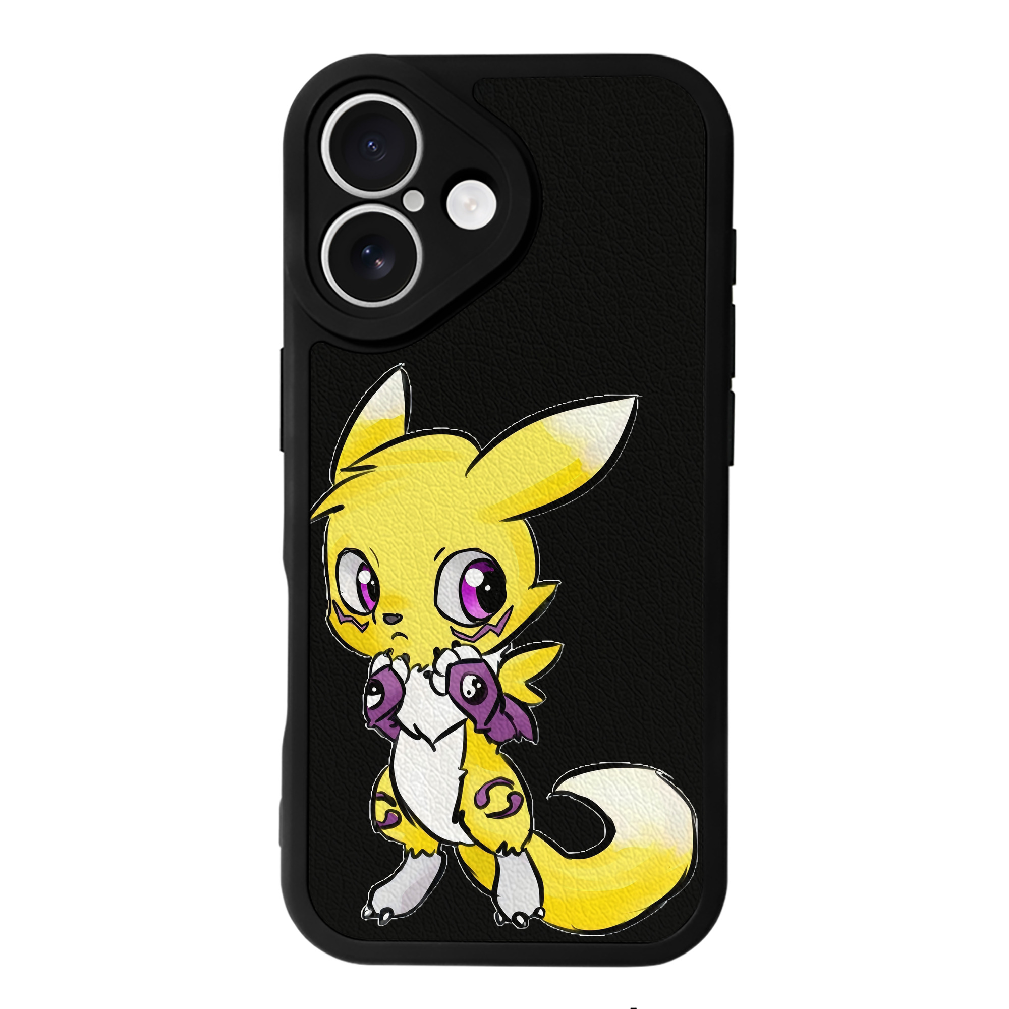 （画像用） Digimon デジタルモンスター/デジモン 【iPhone 16シリーズ対応】シリコンスマホケース（レザー調） 材質：シリコン